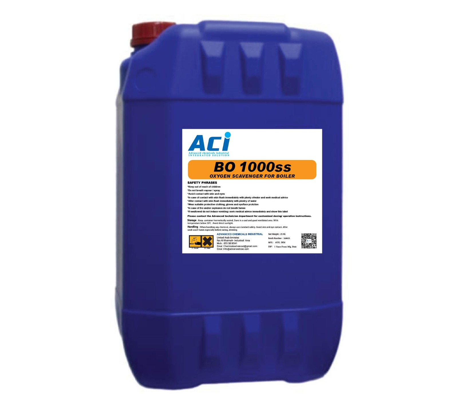 BO 1000 SS product container with its label