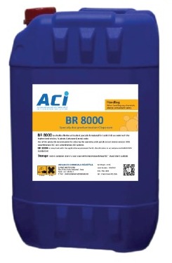 BR8000 product container with its label