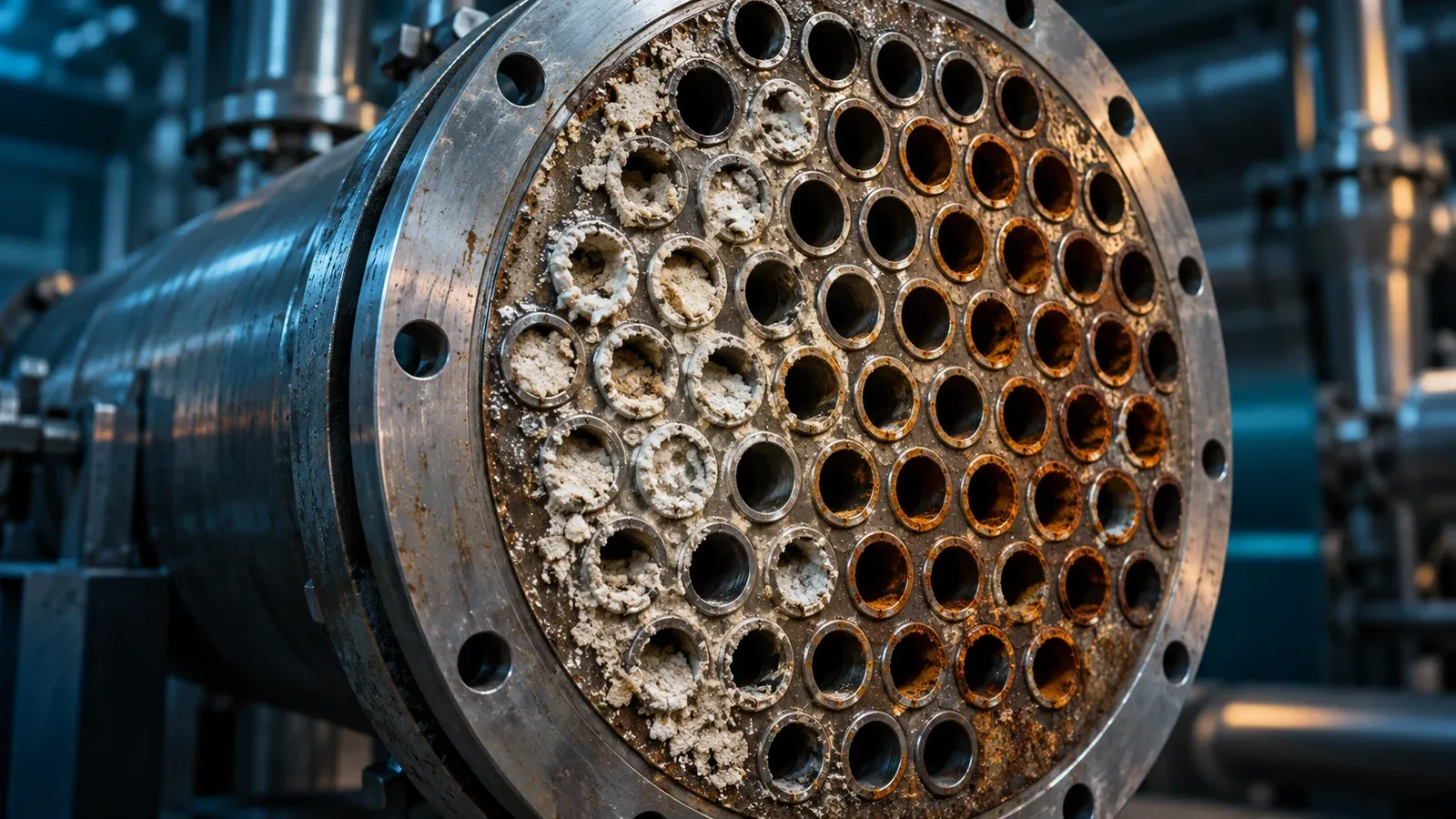 Illustrative mineral scale and corrosion on heat-exchanger tubes